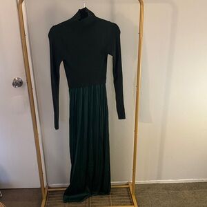 Thea high neck two-fed Anthropologie Green Turtleneck Maxi Dress